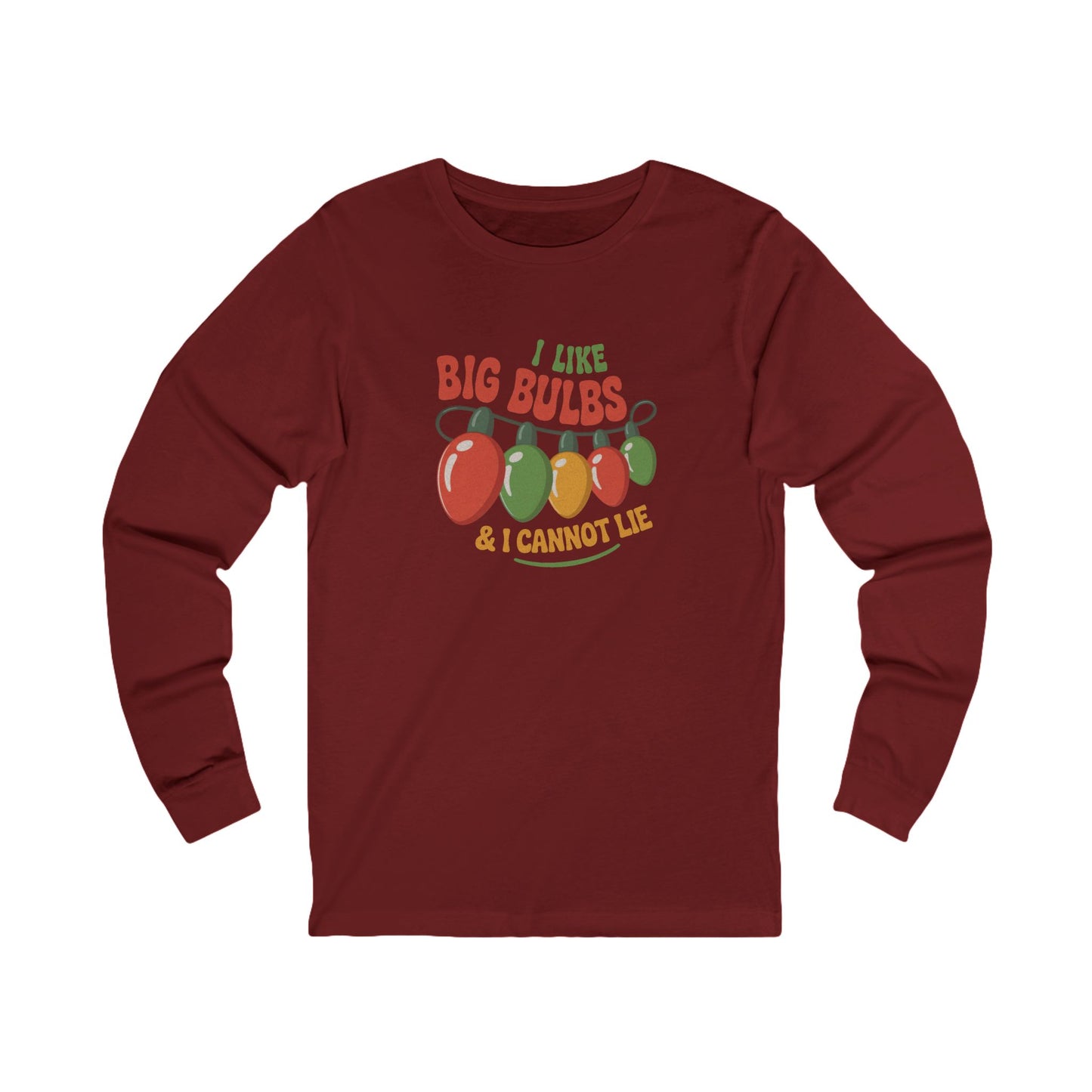 I Like Big Bulbs and I Cannot Lie — Christmas Lights Retro Long Sleeve (Dark)