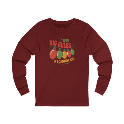 I Like Big Bulbs and I Cannot Lie — Christmas Lights Retro Long Sleeve (Dark)