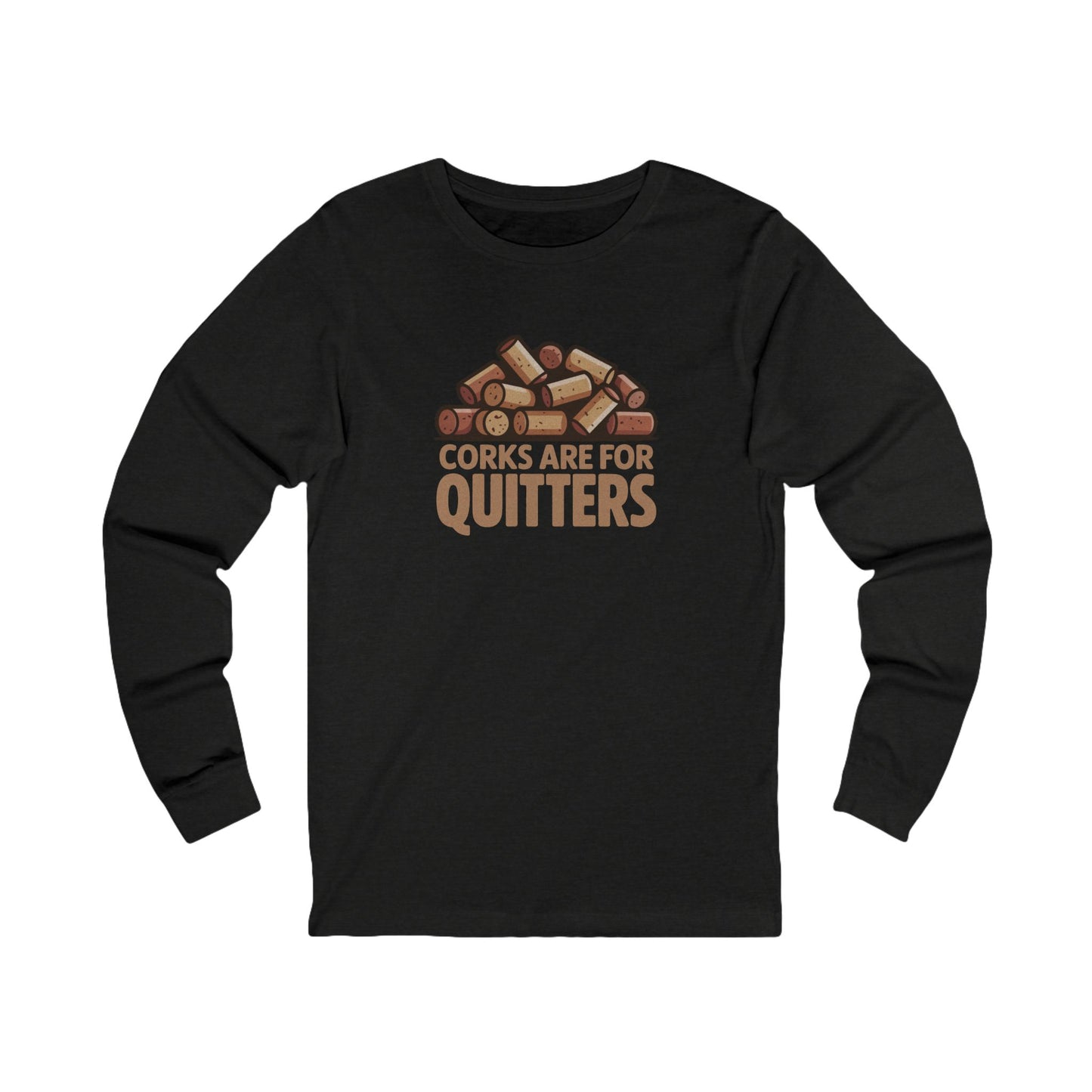 Corks Are For Quitters – Wine Lover Retro Long Sleeve (Dark)