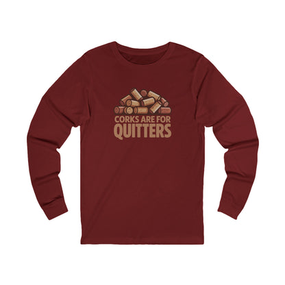 Corks Are For Quitters – Wine Lover Retro Long Sleeve (Dark)
