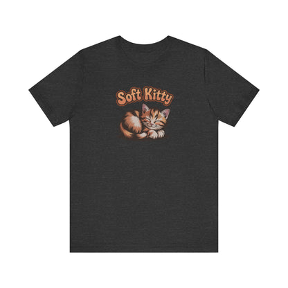 Soft Kitty Sick-Day Lullaby — Big Bang Theory Retro Tee (Dark)
