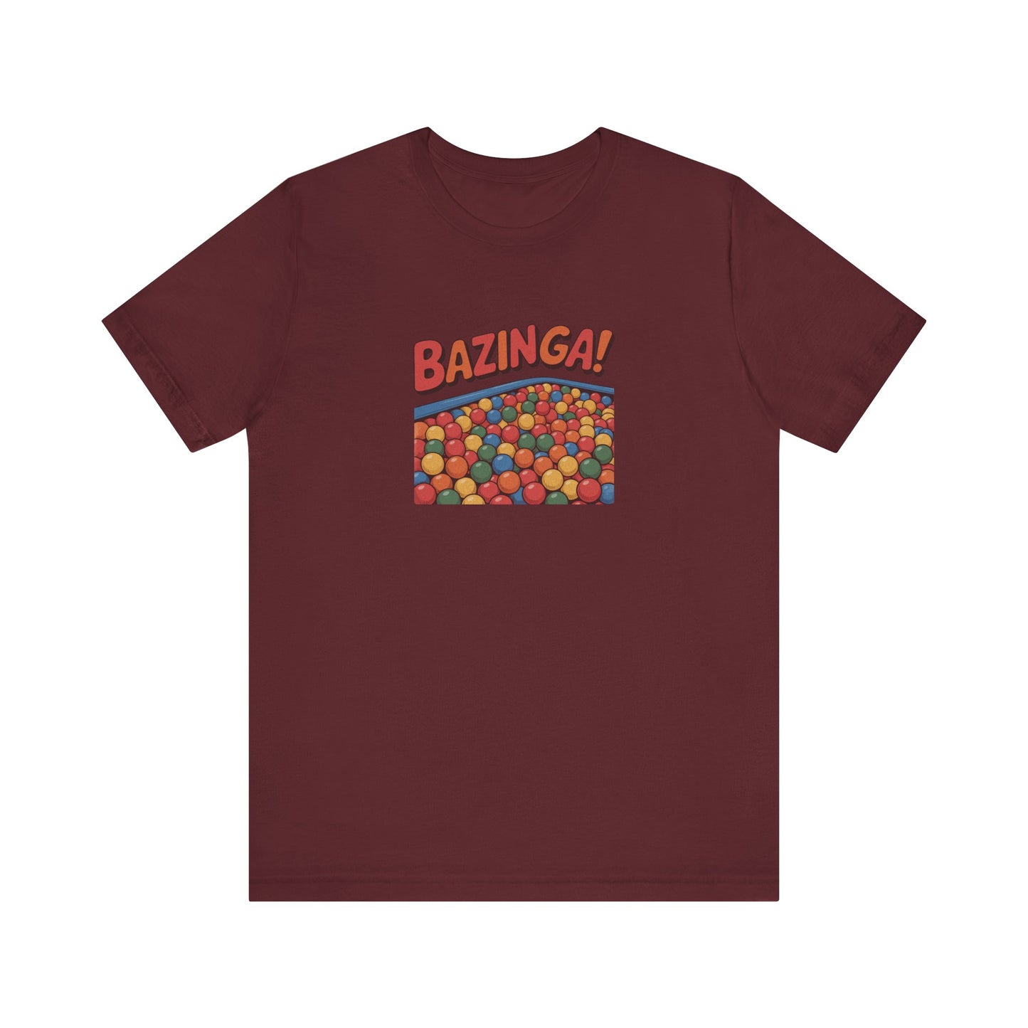 Bazinga! Ball Pit — Big Bang Theory Retro Tee (Dark)