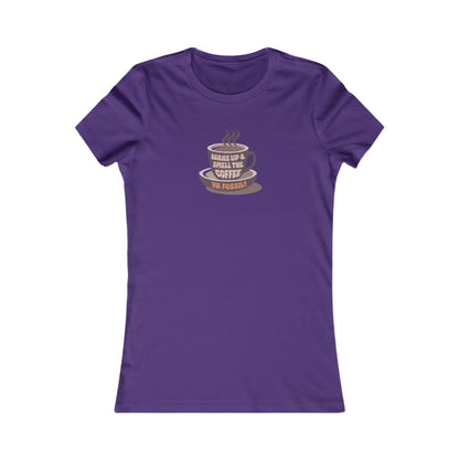 Wake Up and Smell the Coffee, Ya Fossil! — Retro Women's Tee (Dark)