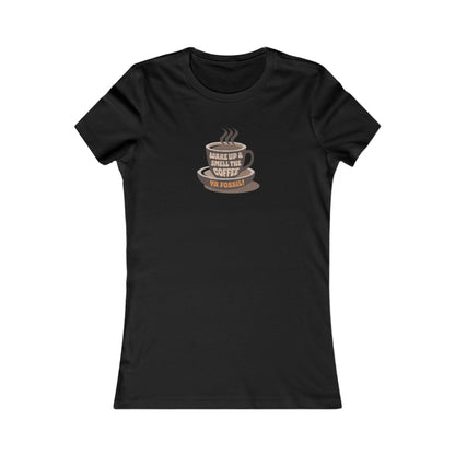 Wake Up and Smell the Coffee, Ya Fossil! — Retro Women's Tee (Dark)