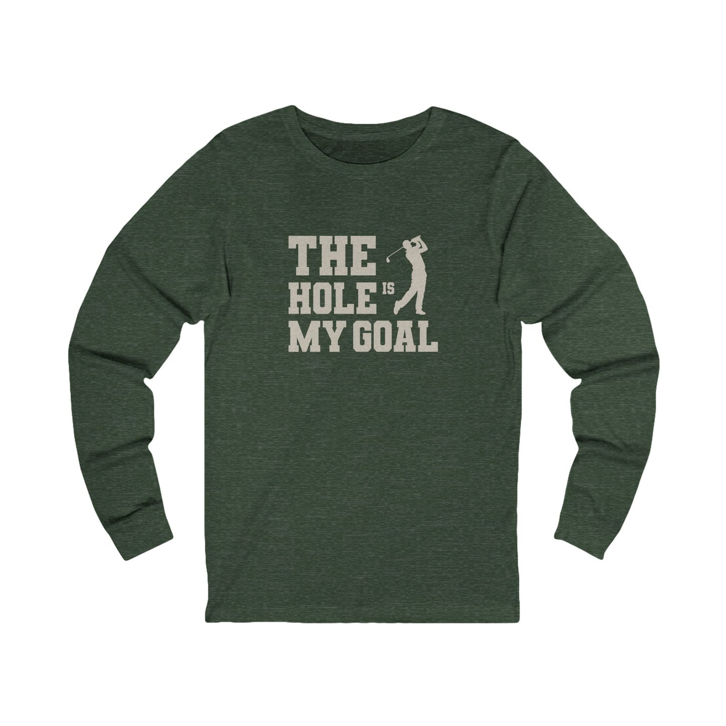 The Hole Is My Goal — Golf Silhouette Retro Long Sleeve (Dark)