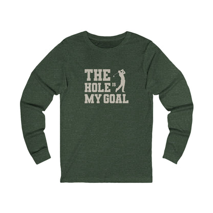 The Hole Is My Goal — Golf Silhouette Retro Long Sleeve (Dark)