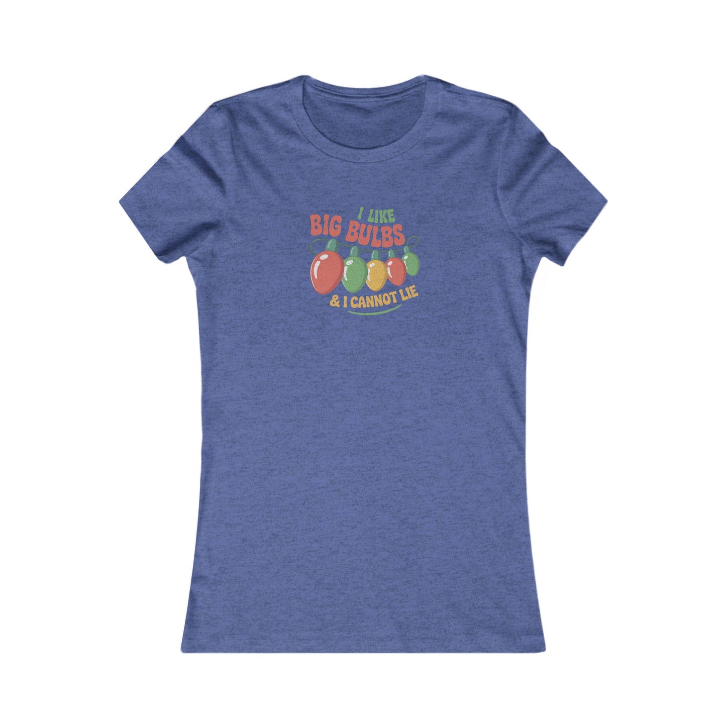 I Like Big Bulbs and I Cannot Lie — Christmas Lights Retro Women's Tee (Dark)
