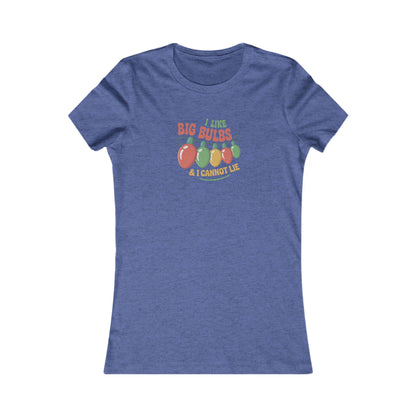 I Like Big Bulbs and I Cannot Lie — Christmas Lights Retro Women's Tee (Dark)