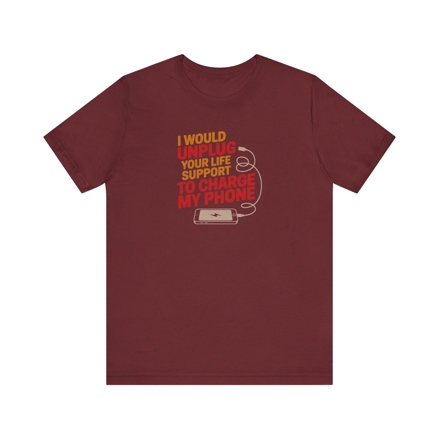 Your Life Support < Charging My Phone — Retro Tee (Dark)