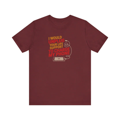 Your Life Support < Charging My Phone — Retro Tee (Dark)