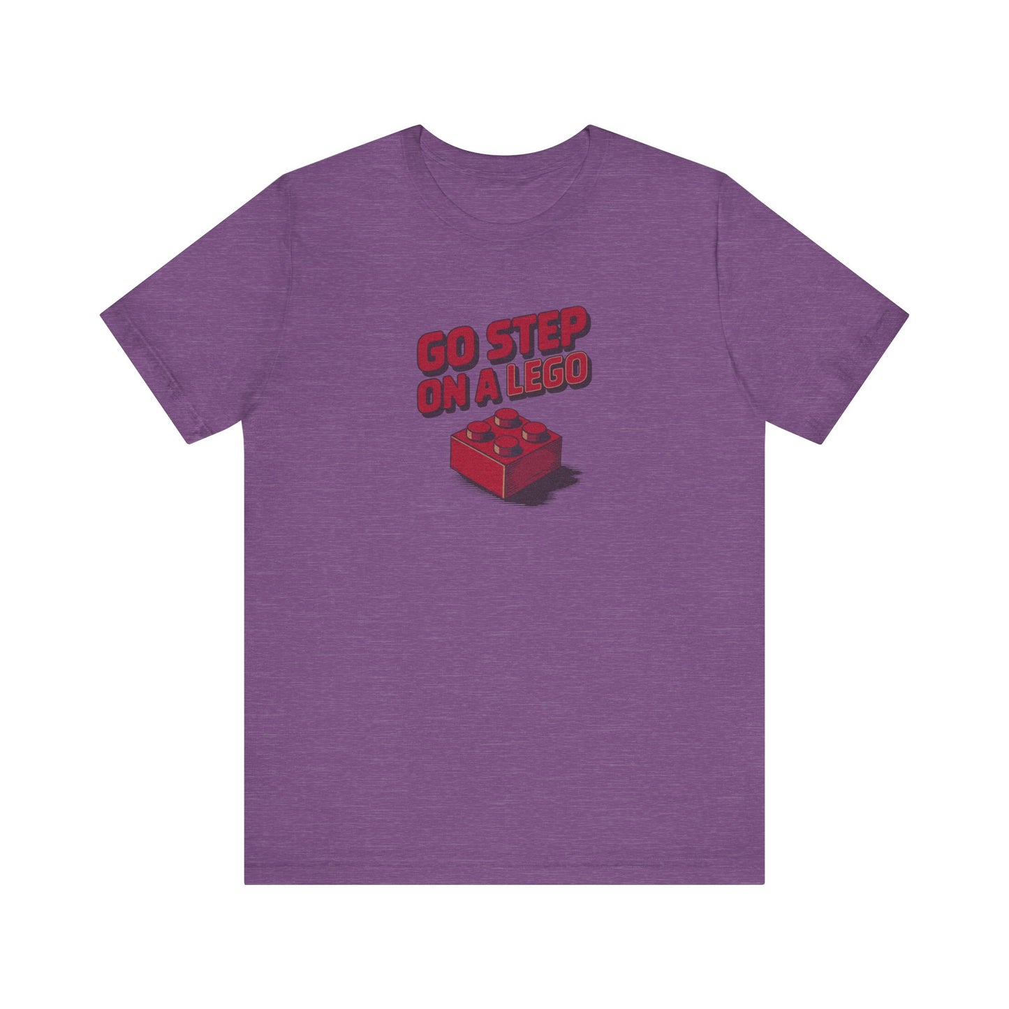 Go Step on a LEGO — Red Plastic Brick Retro Tee (Light)