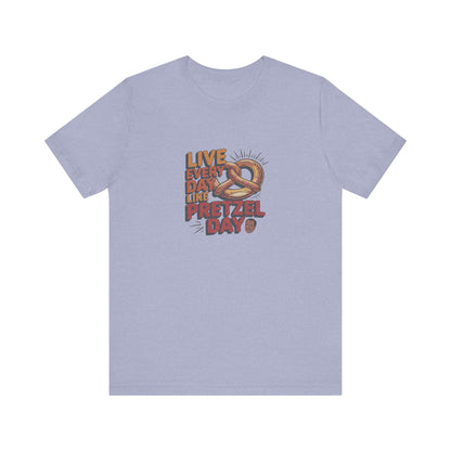 Live Every Day Like Pretzel Day — Stanley Hudson Retro Tee (Light)
