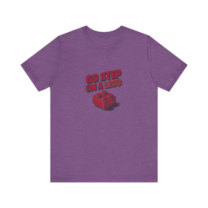 Go Step on a LEGO — Red Plastic Brick Retro Tee (Light)