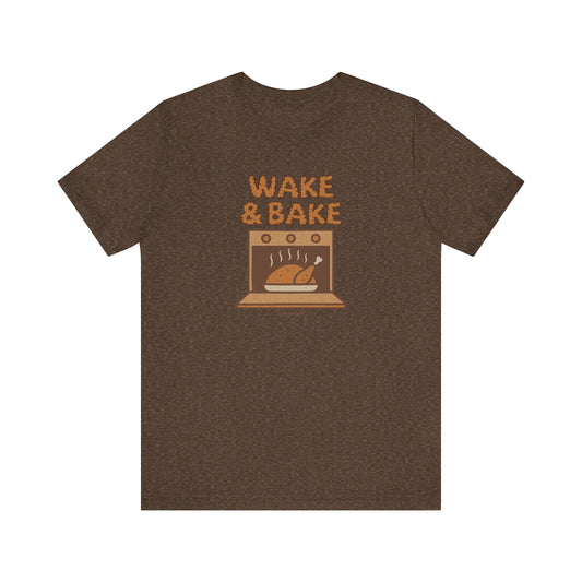Wake & Bake — Retro Thanksgiving Turkey Tee (Dark)