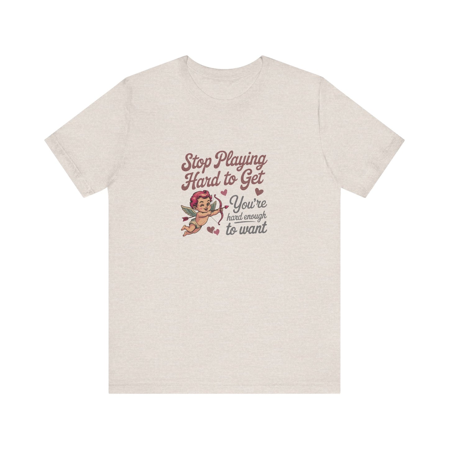 Stop Playing Hard to Get — Retro Cupid Tee (Light)