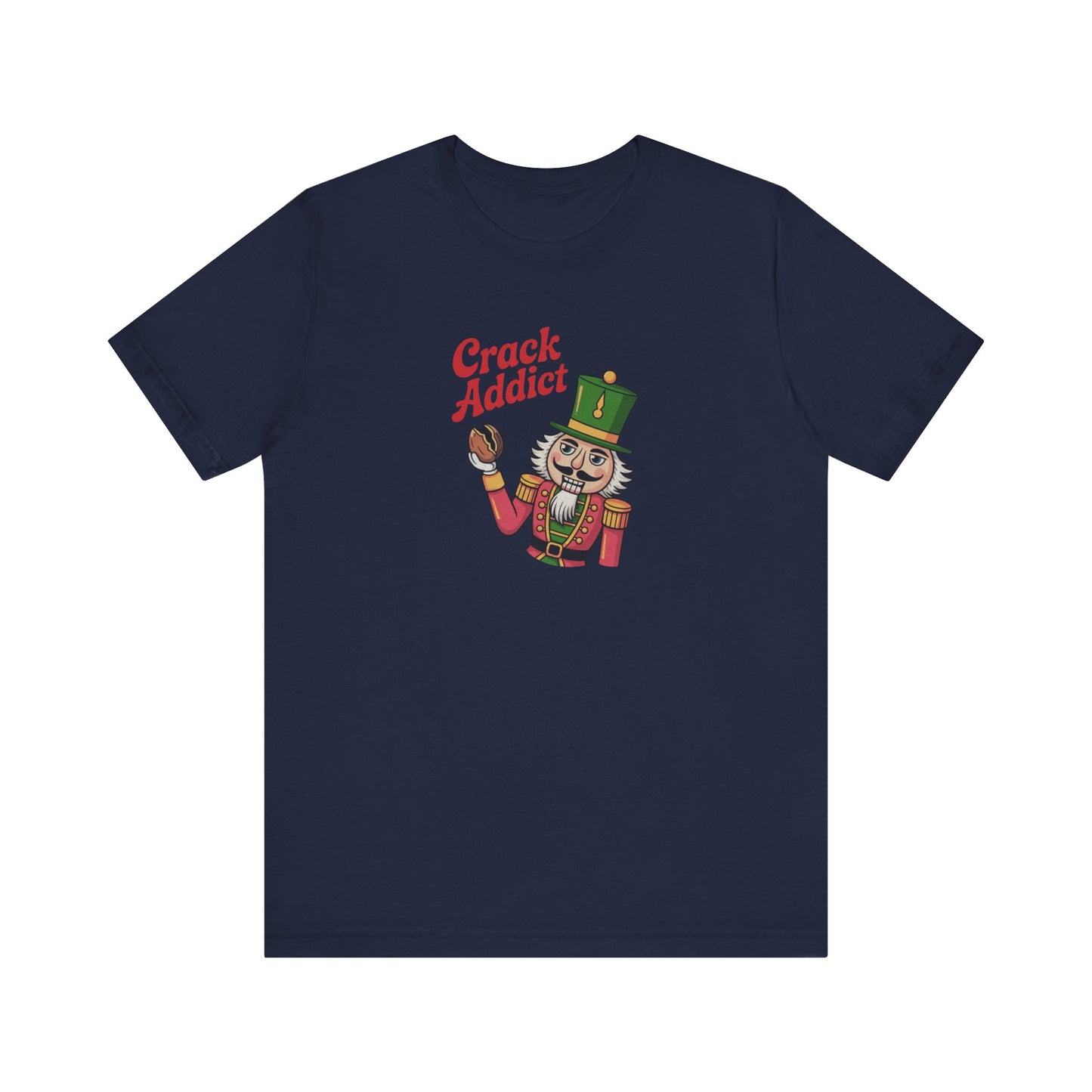 Crack Addict Nutcracker — Vintage Christmas Retro Tee (Dark)