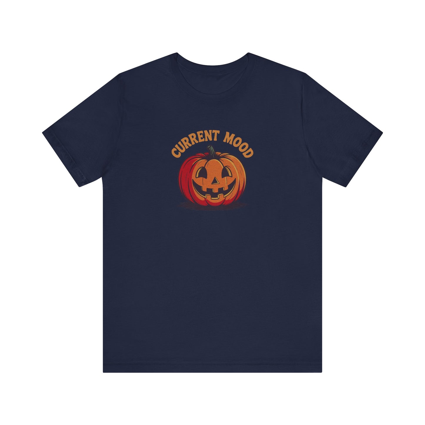 Current Mood (Classic Pumpkin) — Retro Halloween Tee (Dark)