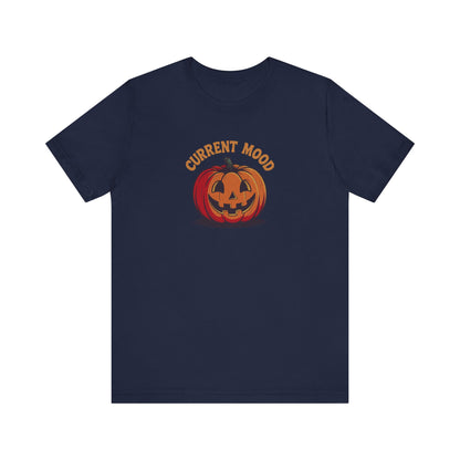 Current Mood (Classic Pumpkin) — Retro Halloween Tee (Dark)