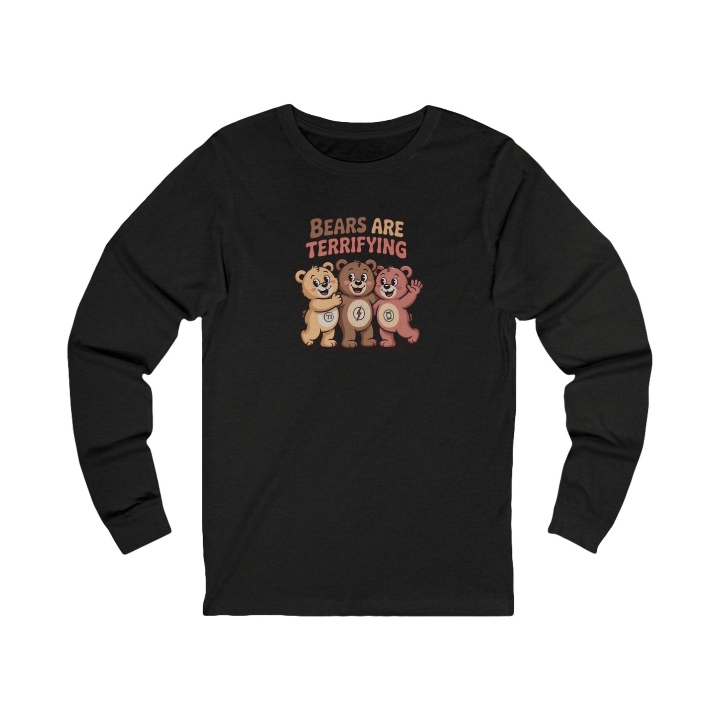 Bears Are Terrifying (Cute Remix) — Retro Long Sleeve (Dark)