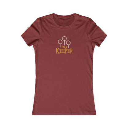 I’m a Keeper — Harry Potter Quidditch Retro Women's Tee (Dark)