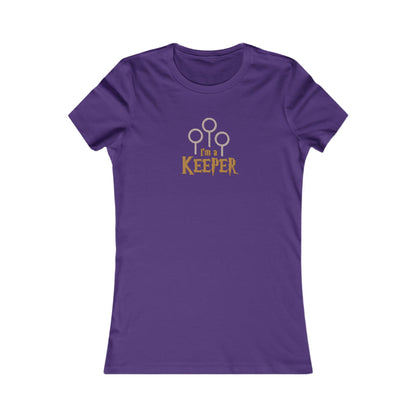 I’m a Keeper — Harry Potter Quidditch Retro Women's Tee (Dark)