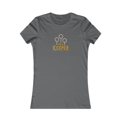 I’m a Keeper — Harry Potter Quidditch Retro Women's Tee (Dark)