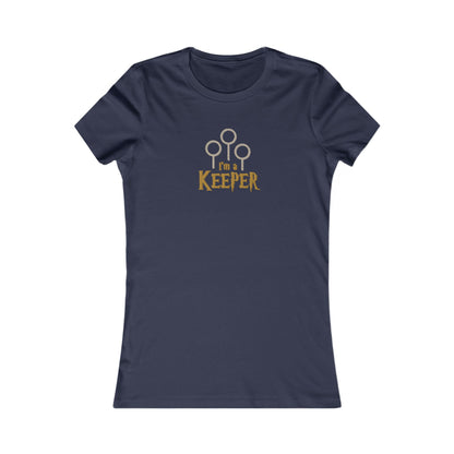 I’m a Keeper — Harry Potter Quidditch Retro Women's Tee (Dark)