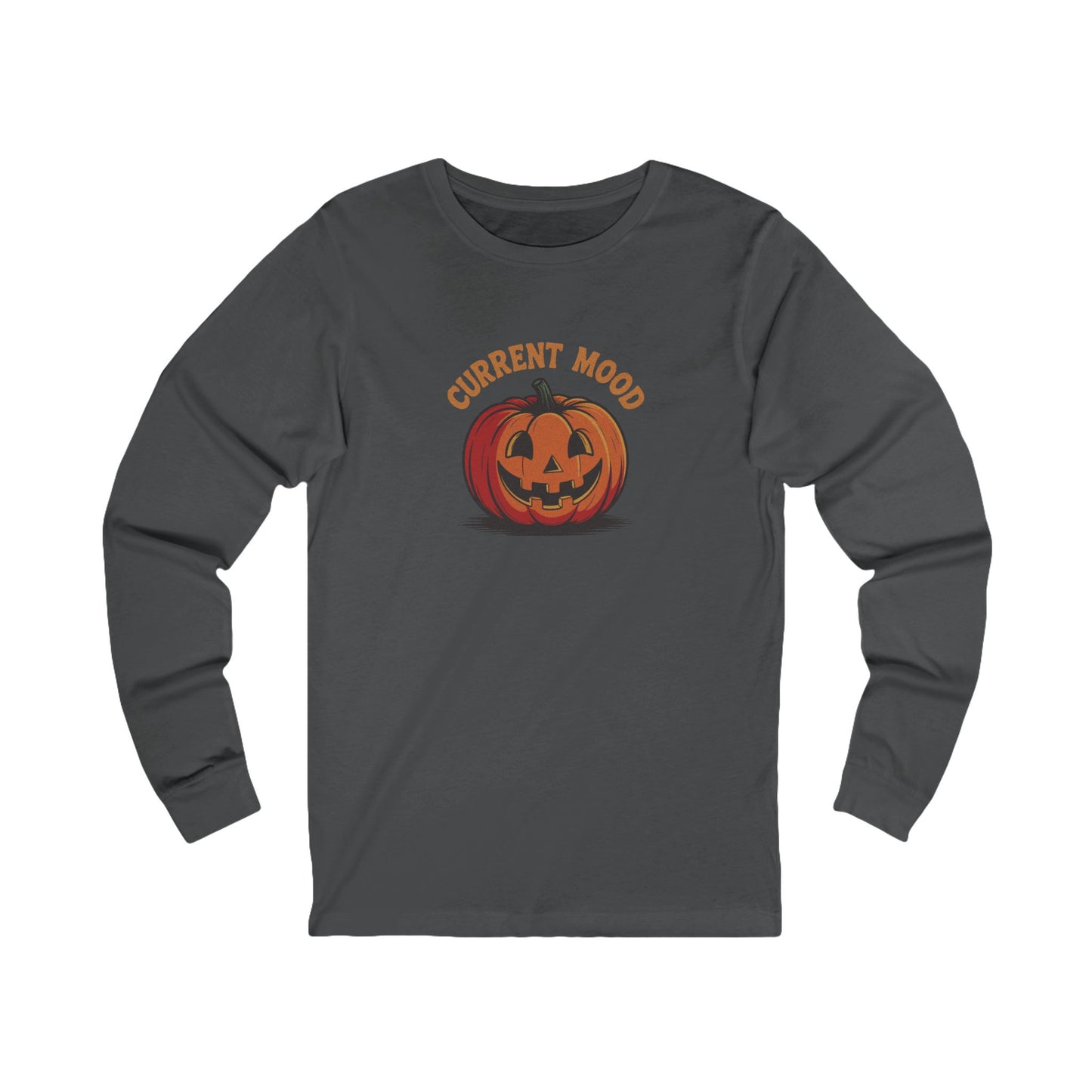 Current Mood (Classic Pumpkin) — Retro Halloween Long Sleeve (Dark)