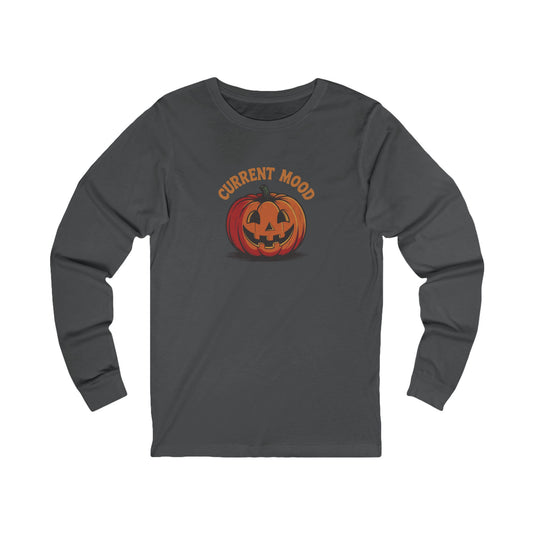 Current Mood (Classic Pumpkin) — Retro Halloween Long Sleeve (Dark)