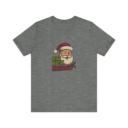 Big Nick Energy — Retro Santa Christmas Tee (Light)