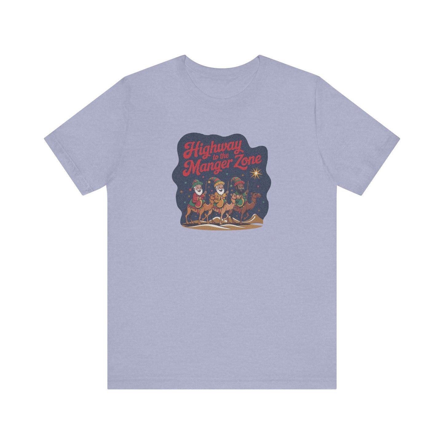 Highway to the Manger Zone — Top Gun Christmas Retro Tee (Light)