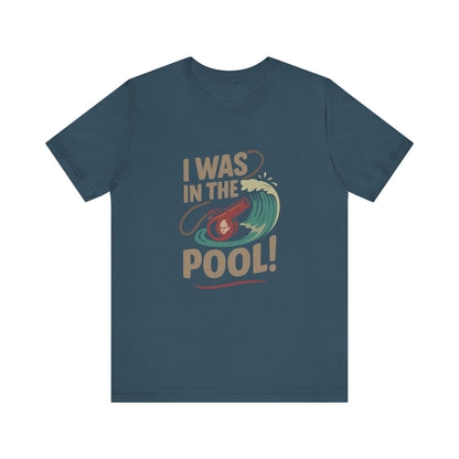 I Was in the Pool! — George Costanza Shrinkage Retro Tee (Dark)
