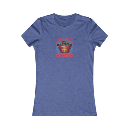 Antisocial Butterfly (Female) — Retro Workout Women's Tee (Dark)