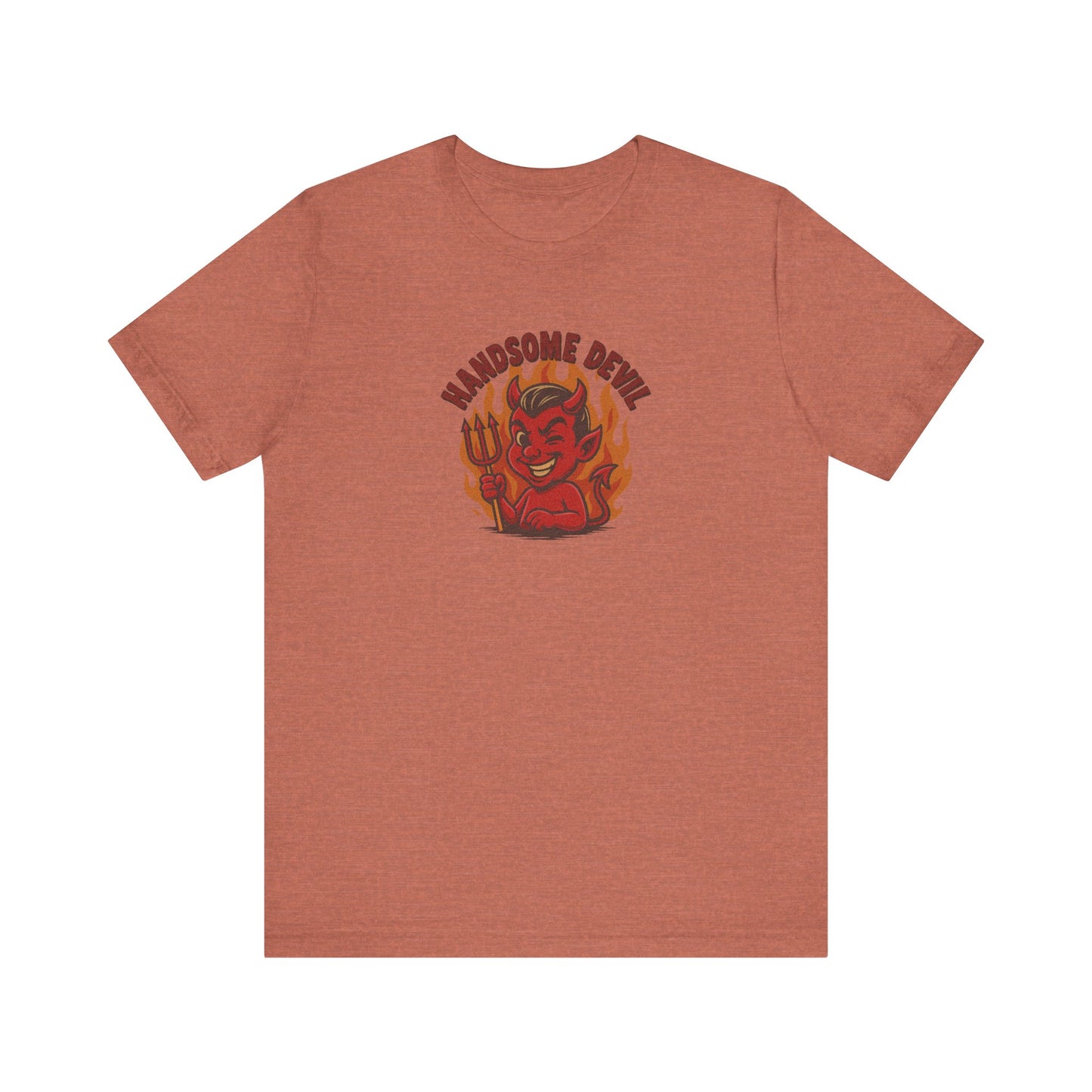 Handsome Devil — Fiery Retro Halloween Tee (Light)