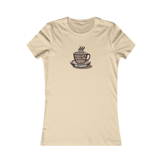 Wake Up and Smell the Coffee, Ya Fossil! — Retro Women's Tee (Light)