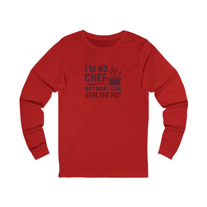 I'm No Chef, But Man I Stir the Pot — Retro Long Sleeve (Light)