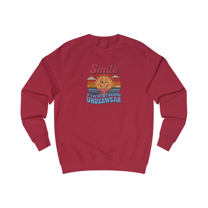 Smile If You’re Not Wearing Underwear — Retro Sweatshirt (Light)