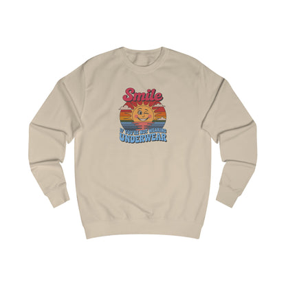 Smile If You’re Not Wearing Underwear — Retro Sweatshirt (Light)