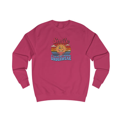 Smile If You’re Not Wearing Underwear — Retro Sweatshirt (Light)
