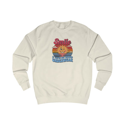 Smile If You’re Not Wearing Underwear — Retro Sweatshirt (Light)