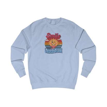 Smile If You’re Not Wearing Underwear — Retro Sweatshirt (Light)