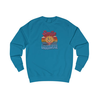 Smile If You’re Not Wearing Underwear — Retro Sweatshirt (Light)