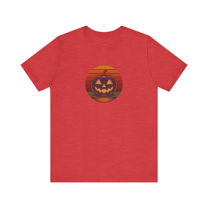 Retro Jack: Bold Grin — Halloween Sunset Tee (Light)