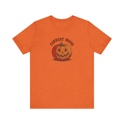 Current Mood (Classic Pumpkin) — Retro Halloween Tee (Light)