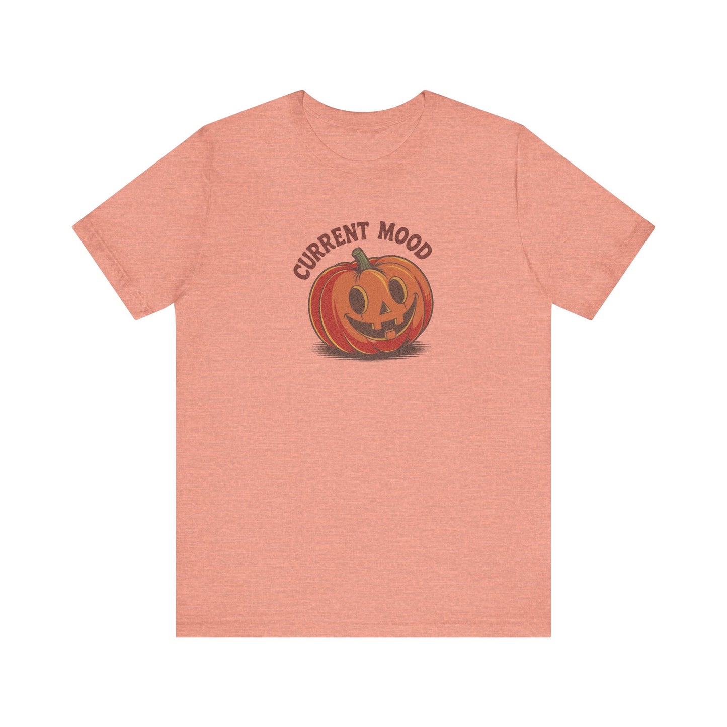 Current Mood (Cute Pumpkin) — Retro Halloween Tee (Light)