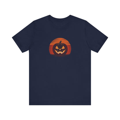 Retro Jack: Sliced Sunset — Halloween Sunset Tee (Dark)