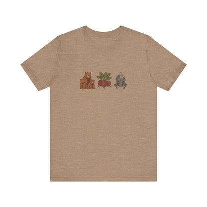 Bears, Beets, Battlestar (Icons) — Retro Tee (Light)