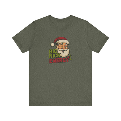 Big Nick Energy — Retro Santa Christmas Tee (Dark)