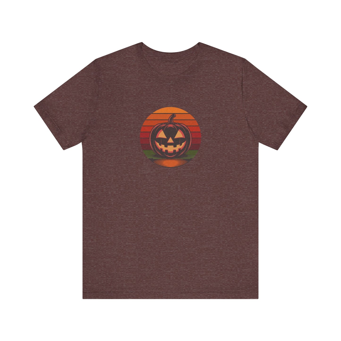 Retro Jack: Bold Grin — Halloween Sunset Tee (Dark)