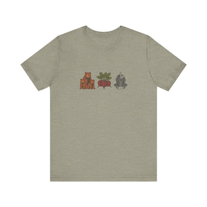 Bears, Beets, Battlestar (Icons) — Retro Tee (Light)